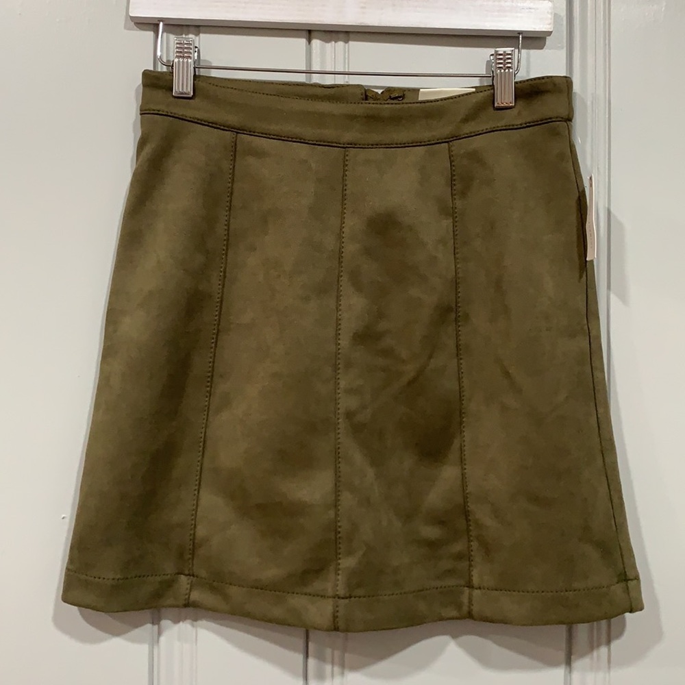 Anthropologie Maeve Faux Suede Skirt - Picture 2 of 12